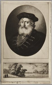 Vanha mies baretti päässä tekijältä Rembrandt van Rijn