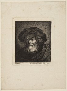 Vanha mies lakki päässä tekijältä Rembrandt van Rijn
