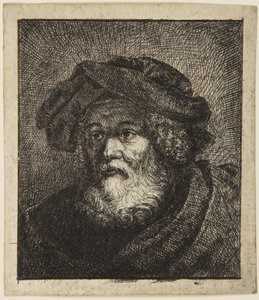 Vanha mies lakki päässään tekijältä Rembrandt van Rijn
