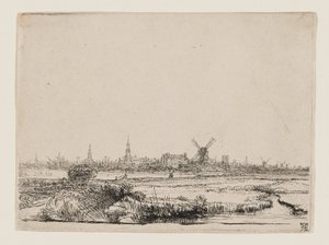 Näkymä Amsterdamista tekijältä Rembrandt van Rijn