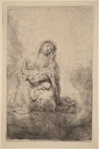Neitsyt ja Lapsi pilvissä tekijältä Rembrandt van Rijn