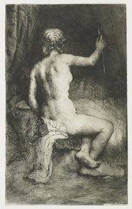 Nainen nuolen kanssa tekijältä Rembrandt van Rijn