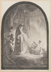 Lazaruksen herättäminen (iso laatta) tekijältä Rembrandt van Rijn