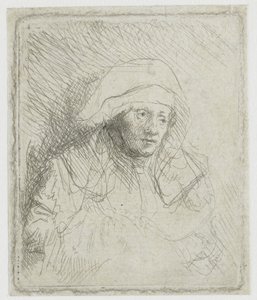 Sairas nainen, jolla on valkoinen huivi (Saskia) tekijältä Rembrandt van Rijn