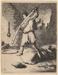 Johannes Kastajan pään mestaus tekijältä Rembrandt van Rijn and Studio of Rembrandt