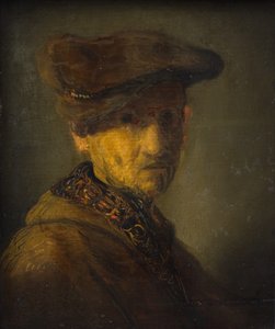Mies, jolla on hattu. (Rembrandtin isän muotokuva) tekijältä Rembrandts skole