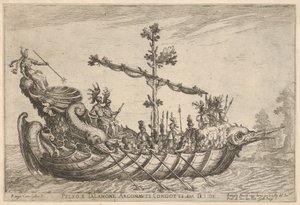 Peleus ja Telamon, sarjasta Vessels of the Argonauts, hääjuhlaan..., 1608. tekijältä Remigio Cantagallina
