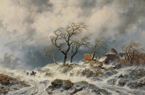 Hollannin talvimaisema (lumikuomiot)
