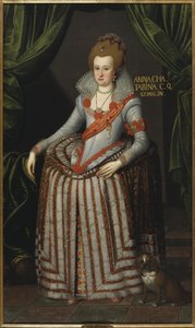 Brandenburgin prinsessa Anne Catherine, Tanskan Norjan kuningatar puoliso - Muotokuva Brandenburgin prinsessa Anne Katariinasta (1575-1612), Tanskan ja Norjan kuningatar, Petersen (Piettersz), Remmert (n. 1575-1649). Öljy kankaalle. Koko: 207x123 c tekijältä Remmert (c.1575 1649) Petersen