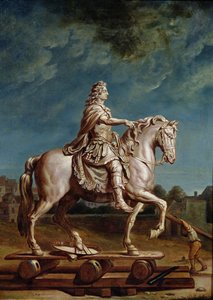 Ludvig XIV:n ratsastuspatsaan kuljettaminen Kapusiinien luostarin työpajasta vuonna 1669, vuoden 1669 jälkeen