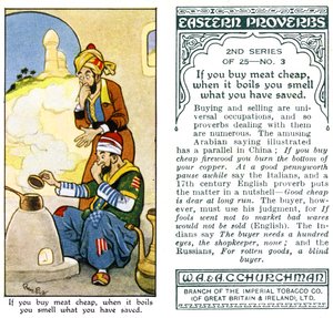 Jos ostat lihaa halvalla, sen kiehuessa haistat sen, mitä olet säästänyt, 1932 tekijältä René Bull