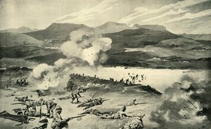 "The Battle of Colenso - Dublin Fusiliers -yritys Ford the Tugela", 1900 tekijältä René Bull