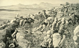 "The Relief of Ladysmith - The Last Rush at Hlangwane Hill", 1900. tekijältä René Bull