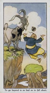 Ylittää on yhtä paha kuin jäädä alle (väri litho) tekijältä René Bull