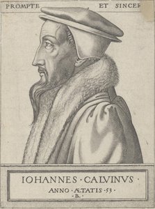 Jean Calvin (1509 - 1564), teologi ja protestanttisen uskonpuhdistuksen päävoima, 53-vuotias