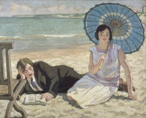 Nainen aurinkovarjolla, n. 1925 (öljy kankaalle)
