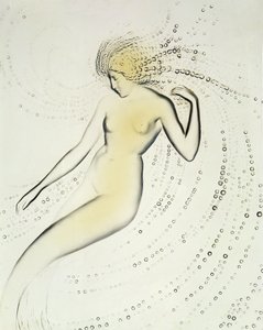 Trepied Sirene, opaalisoiva astia, jossa on yksityiskohtaisesti Laliquen vesinymfi.
