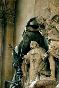 Yksityiskohta Jean Baptiste Joseph Languet de Gergyn haudasta 1675-1750 1757 marmori ja puu katso myös 252652