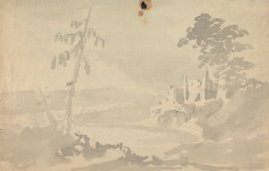 Paisagem com castelo e Riverfinnish tekijältä Rev. William Gilpin
