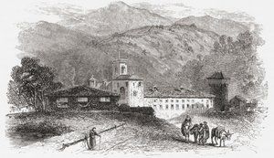 Vallombrosan luostari Firenzessä, Italiassa 1800-luvun lopulla. Teoksesta Italian Pictures by Rev. Samuel Manning, julkaistu noin vuonna 1890. tekijältä Reverend Samuel Manning