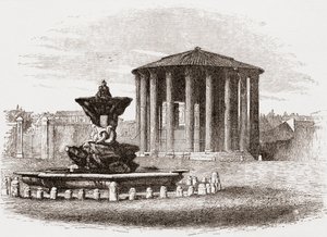 Vestan temppeli, Forum Romanum, Rooma, Italia 1800-luvun lopulla. Teoksesta Italian Pictures by Rev. Samuel Manning, julkaistu noin vuonna 1890. tekijältä Reverend Samuel Manning