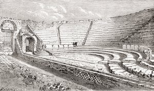 Pieni teatteri, Pompeiji, Napoli, Italia Kuvan Italian kuvat on kirjoittanut pastori Samuel Manning, julkaistu noin vuonna 1890. tekijältä Reverend Samuel Manning