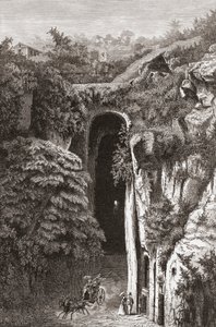 Vergiliuksen hauta , Napoli, Etelä-Italia 1800-luvun lopulla. Teoksesta Italian Pictures by Rev. Samuel Manning, julkaistu noin vuonna 1890. tekijältä Reverend Samuel Manning