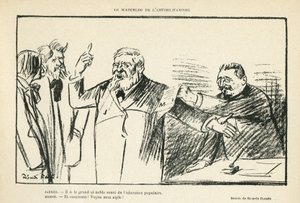 Kuvitus Ricardo Flores (1878-1918) Le Rire, 27.07.12 - Antimilitarismin Waterloo - Antimilitarismi - Jaures Jean, Herve Gustave (1871-1944) tekijältä Ricardo Flores