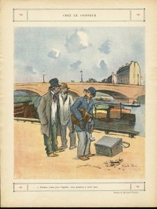 Kuva Ricardo Floresista (1878-1918) Le Riressä, 10.5.2012 - Kampaajalla - Pariisi, Ammatit, Arkkitehtuuri Kaupunkisuunnittelu, Silta, Joki - Koira, Kampaaja