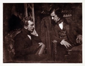 Kaksi miestä keskustelussa: tohtori Samuel Brown (1817-1856) ja pastori George Gilfillan (1813-1878), valokuva noin vuodelta 1840 tekijältä John Pardon