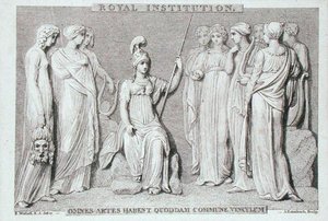 Royal Institution -kortti, kaiverrettu A. Rannbach, Michael Faradayn leikekirjasta (kaiverrus)