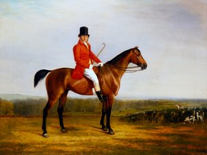 Isaac Sadler Mounted on a Bay Hunter (öljy kankaalle) tekijältä Richard Barrett Davis