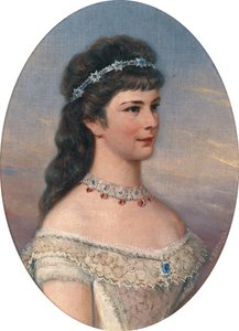 Muotokuva Elisabeth of Baijerista Diademin kanssa