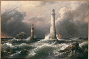 H.M.S. Lord Warden Eddystonen majakoilta tekijältä Richard Brydges Beechey