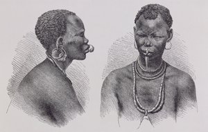 Morun nainen huulikoristeella, The History of Mankind, osa. III, prof. Friedrich Ratzel, 1898
