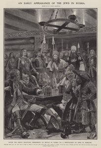 Juutalaisten varhainen ilmestyminen Venäjälle (litho) tekijältä Richard Caton II (after) Woodville