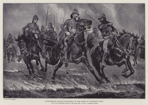 Dundonaldin ratsuväki seuraa buuria Northern Natalissa (litho) tekijältä Richard Caton II (after) Woodville