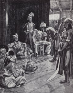 Sir James Brooke neuvottelee sopimuksesta Brunein sulttaanin kanssa brittiläisen siirtomaan perustamisesta Borneolle