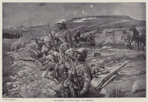 Caesarin leirin puolustus, "korjaa pistimet!" (litografia)