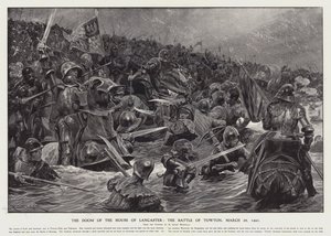 Lancasterin talon tuomio: Towtonin taistelu, 29. maaliskuuta 1461 (litho)