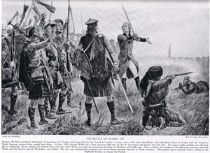 Quebecin taistelu, 1759, kuvitus teoksesta "Hutchinson