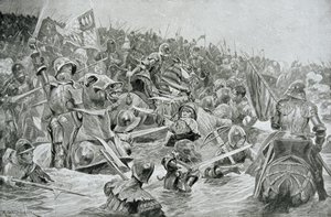 Towtonin taistelu vuonna 1461, kuvitus Hutchinsonin teoksesta 