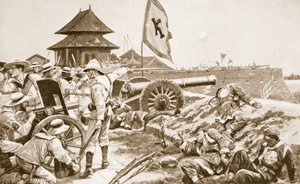 Nyrkkeilijäliike, kuvitus teoksesta "Hutchinsons History of the Nations", noin 1910. tekijältä Richard Caton Woodville