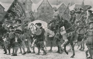 Edward VI:n kruunauskulkue Lontoon läpi tekijältä Richard Caton Woodville