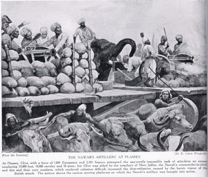 Nawabin tykistö Plasseyssa, kuvitus teoksesta "Hutchinson
