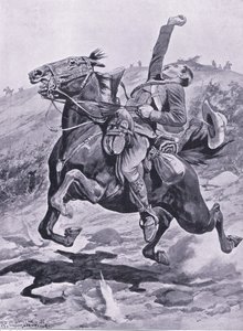 Yeomanien viimeinen kyyti, kuva elokuvasta Pretorian jälkeen: Sissisota, 1902 tekijältä Richard Caton Woodville