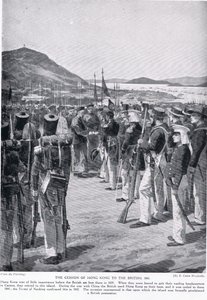 Hongkongin luovutus briteille, 1841, kuvitus teoksesta "Hutchinson