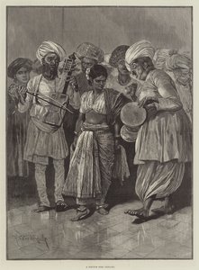 Nautch-tyttö tanssimassa