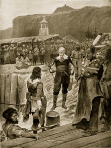 Ison-Britannian ensimmäinen jalansija Quebecissä, kuvitus teoksesta "Hutchinson