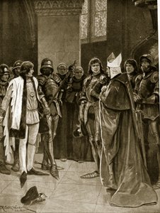 Henrik VI luovutetaan Edvard IV:lle Pyhän Paavalin kirkossa vuonna 1401, kuvitus teoksesta 